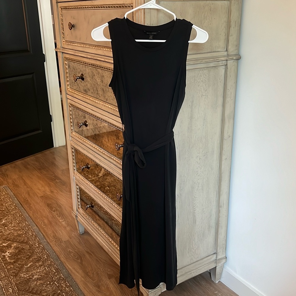 Banana Republic Charcoal Jersey Midi Sheath Dress, Petite XS